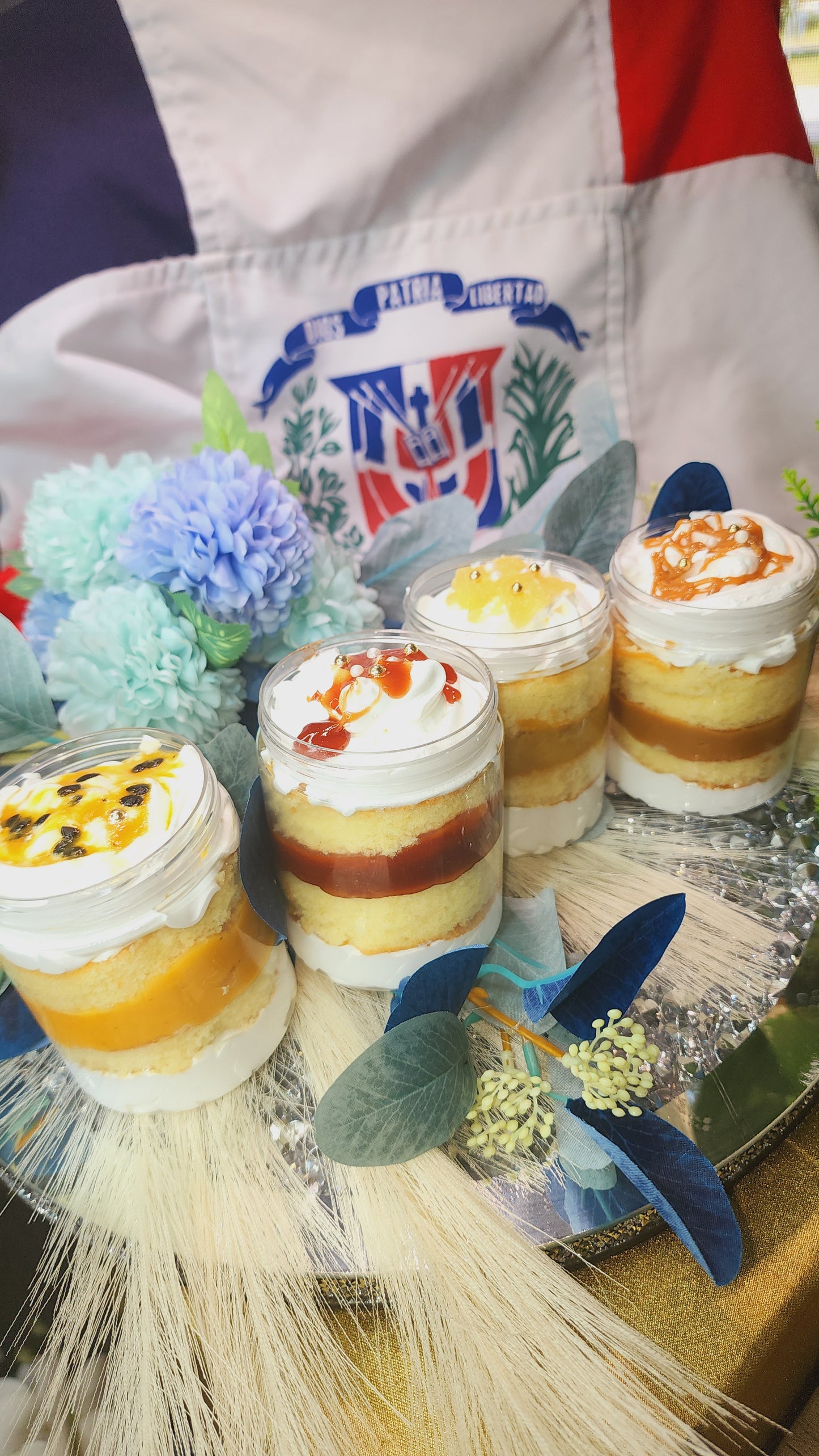 4 Cake Jars with Dulce de leche, Guava, Passion Fruit, and Pineapple fillings